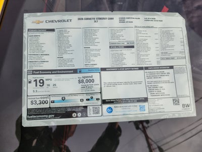 2026 Chevrolet Corvette Stingray 3LT