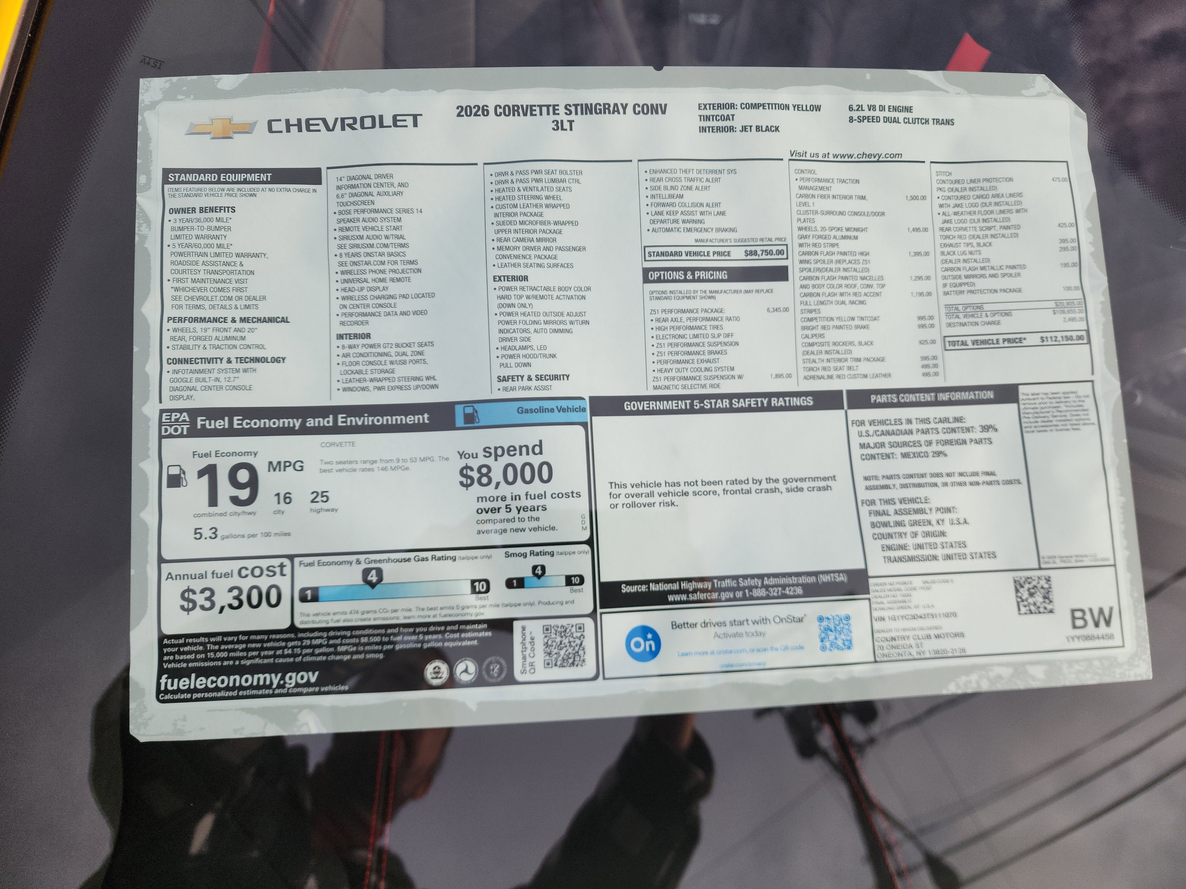 2026 Chevrolet Corvette Stingray 3LT